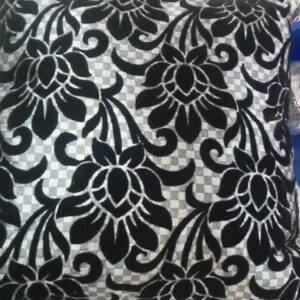 Black And White Colour Flower Printed Cushion
