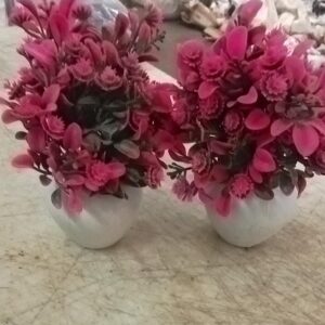 Pink Colour Fancy Artificial Flower Plant For Home Pack Of 2