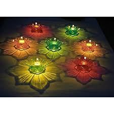 Diyas Colourful 3D Reflection Diya Shadow Reflective Diyas Diwali Multicolour Pack Of 6