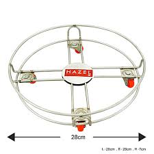 Hazel Stainless Steel Lpg Gas Cylinder Stand Heavy Duty Trolley With Rollers Wheels Silver 1 Pc Pack Of 2