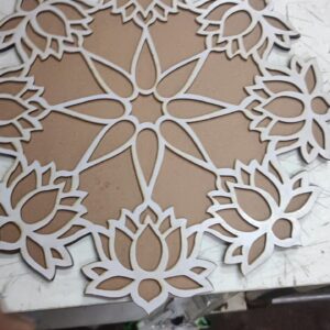 Printfree Reusable Pine Diwali Wood Rangoli Stencils 14 In Smooth Finish Decoration Item Home Office
