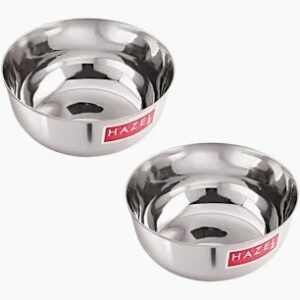 Hazel Stainless Steel Bowl 400Ml Pack Of 2