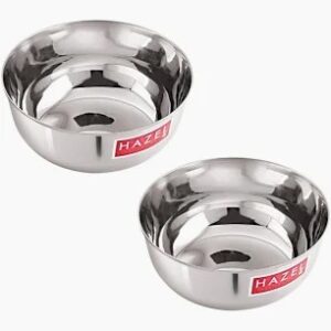 Hazel Stainless Steel Bowl 400Ml Pack Of 2