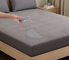 Featherlite Cotton Feel Terry Soft Breathable Hypoallergenic Mattress Queen Size Grey 78 X 78