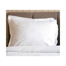 Premium White Pillow Covers 100 Cotton Self Sateen Stripes Pack Of 2