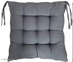 Microfiber Square Chair Pad Seat Cushion Grey Colour 16X16 Inch Pack Of 9