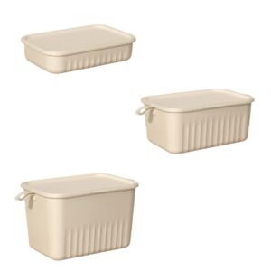 Plastic Storage Box And Organiser Combo Cream Colour Set Of 3