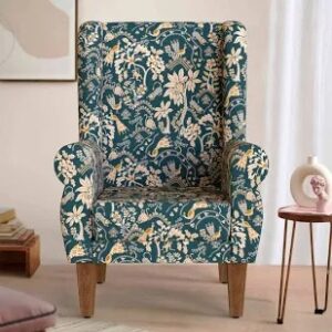 Chumbak Begum Wing Chair Kasuti Green