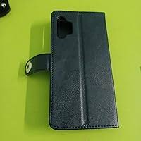 Thegiftkart Genuine Leather Finish Flip Back Cover Case Black Colour