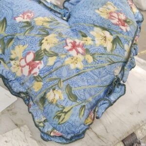 Blue Color Printed Heart Pillow