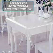 White Colour Transparent Table Cover 3M