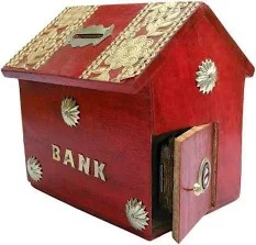 Wooden Maroon Money Bank