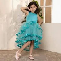 Toy Balloon Kids Rama Green Frock For Girls Size 4 To 5 Y