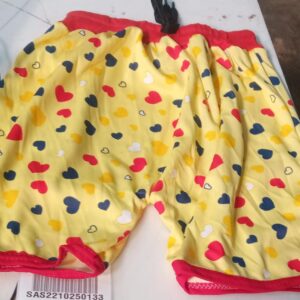 Yellow Printed Girls Shorts Size 12 To 13 Y