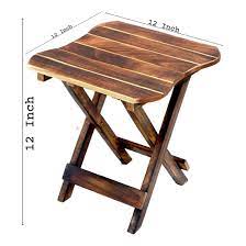 Square Foldable Wooden Table Brown