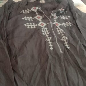 Grey Colour Embroidered Kurti For Women Size 3Xl