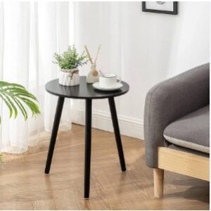 Wooden Round Table Nightstand Three Legs Bedside Sofa Side Modern Coffee Table End Table For Living Room Bedroom