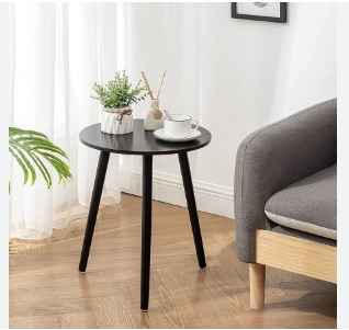 Wooden Round Table Nightstand Three Legs Bedside Sofa Side Modern Coffee Table End Table For Living Room Bedroom