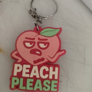 Red Peach Please Keychain