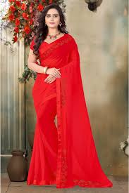 Women Saree Red Color