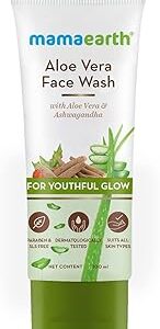 Mamaearth Aloe Vera Face Wash With Aloe Vera Ashwagandha For A Youthful Glow 100 Ml