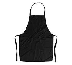 Polycotton Coated Black Chef Aprons With Pockets For Kitchen