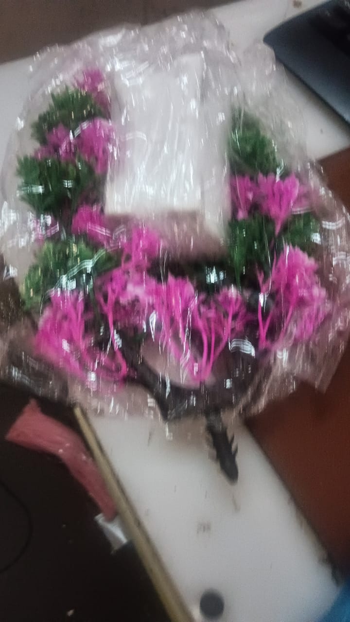 Artificial Bonsai Plant With Sparrow For Living Room Decor With Led Light Bonsai Wild Artificial Plant With Pot 23.5 Cm Multicolorpink