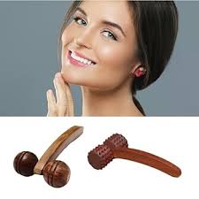 Wooden Brown Face And Neck Massager