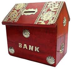 Wooden Money Bank Coin Saving Box