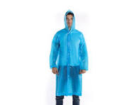 Blue Colour Raincoat Hooded Full Sleeves Size L For Unisex