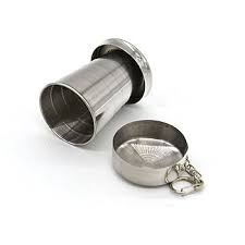 Luzen 2Pcs 75Ml2.5Oz Stainless Steel Collapsible Cup Reusable Portable Travel Folding Water Cup