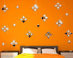 Plastic Wall Star Shape Mirror Kit 35Pcs