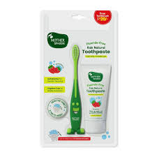 Mother Sparsh Strawberry Kids Natural Toothpaste With Free Toothbrush 50G