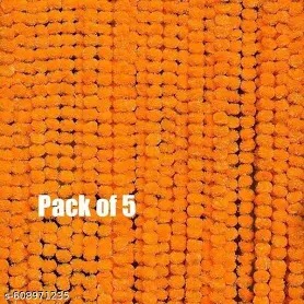 Orange Artificial Marigold Flower Garland 5Pcs