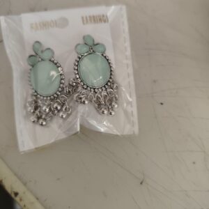 Light Green And Silver Colour Earbuds For Women