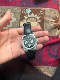 Limestone Analog Date Display Watch Quartz Black Pu Leather