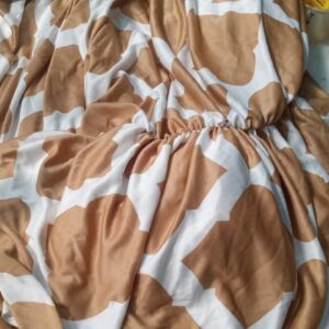 Brown With White Printed 2 Seater Sofa Cover