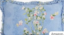 Blue Color Floral Printed Flared Pillow Cover 17X 28 Inches