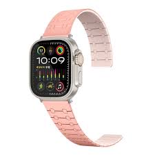 Ultra Peach Color Silicone Strap Smartwatch 49Mm