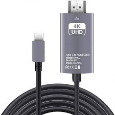 Black And Grey Color Hdmi 4K Uhd Th001 Laptop Cable