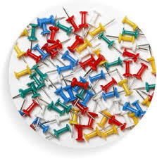 Multicolored Push Pins 26 Pins