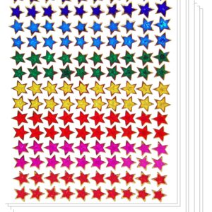 Vivid Assorted Multi Colored Star Shape Sticker 10 Sheets Assorted Colors