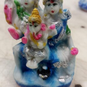 Kitlyn 5 Inches Maa Lakshmi With God Ganesha Marble Multi Colour