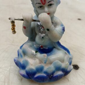 Lord Krishna Marble Dust Statue Krishna Murti Playing Flute For Temple Pooja