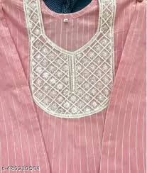 Cotton Women End Girls Kurti Pink Size 44