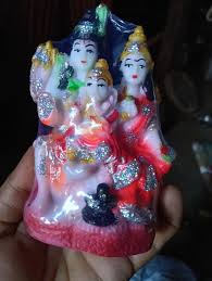 Shiv Privar Family Murti Statue For Home Pooja Room Temple Gift Ideol Multi Color
