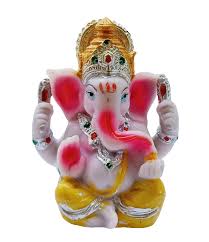 Ganpati Ganesh Statue Murti Marble Finish Ganesh Idol 7 Inch