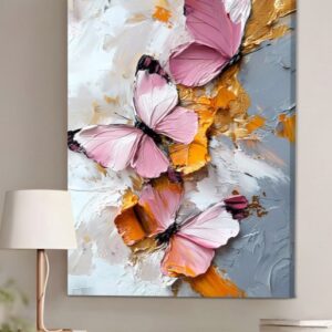 Art Street Multicolor Portrait Abstract Butterfly Canvas Wall Art Size 55X85Cm