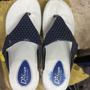 Women Slipper Lite Grey And Navy Blue Color Size 7