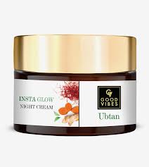 Goog Vibes De Tan Glow Night Cream Ubtan With Power Of Serum 50Gm
